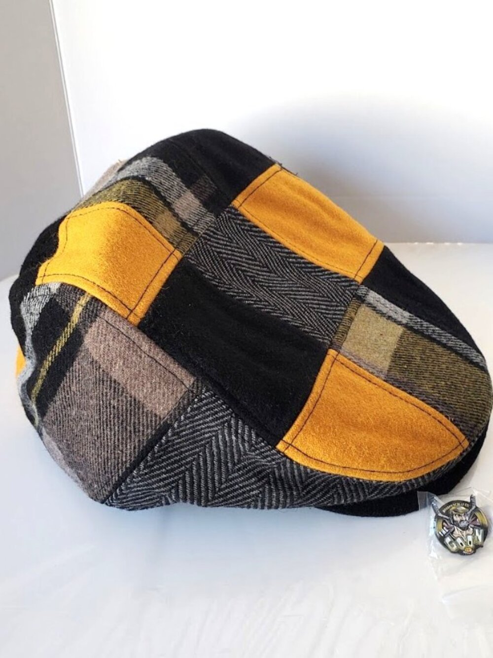 Boston Scally The GOON Single Panel Patchwork Cap-M/L- With Pin - Picture 2 of 12